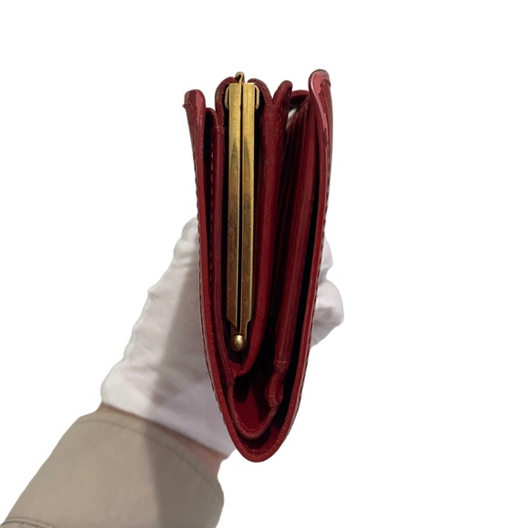 LV Louis Vuitton French Wallet Monogram Vernis in patent RED - designer - flawed - Picture 5 of 14
